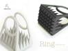RockStone - ring (sizes 5-9) 3d printed Pure Black & White