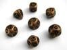 Overstuffed Dice Set with Decader 3d printed In antique bronze glossy and inked
