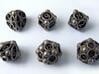 Spore Dice Set 3d printed In stainless steel and inked