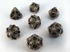 Spore Dice Set with Decader 3d printed In stainless steel and inked