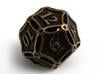 Large Premier d12 3d printed In antique bronze glossy and inked