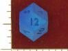 Rhombic 12-sided die 3d printed In Summer Blue Strong & Flexible.  From www.dicecollector.com