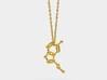 Serotonin Molecule Necklace 3d printed Serotonin necklace gold