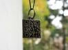 QR steel tag / business card 3d printed tag as a pendant