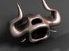 Bull head key ring 3d printed Top, in bronze