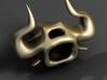 Bull head key ring 3d printed Top, in gold.