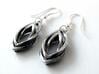 Leaf earrings 3d printed silver Leaf earrings with silver earhooks