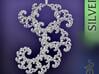 9cm Fractal lace, intricate spirals pendant 3d printed 4