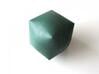 Inflated Cube 3d printed In Winter Green Strong and Flexible (vertex view)