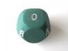 D10 4-fold Sphere Dice 3d printed In Winter Green Strong and Flexible (the colors on the numbers were manually added)