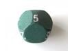 D10 4-fold Sphere Dice 3d printed In Winter Green Strong and Flexible (the colors on the numbers were manually added) - other view