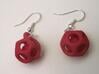 Dod Earrings w/ Spheres 3d printed Red Strong & Flexible (hooks not included)