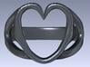 3-Heart Ring 3d printed Rendered top view