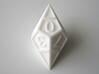 D10 Framed Diamond Dice 3d printed In Polished White Strong and Flexible