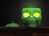 Day of the Dead/ Halloween Glow Skull Lantern 8cm 3d printed Green Plastic Polished Example (Tea-Light Candle/ Led not included)