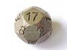 D17 Sphere Dice 3d printed In Stainless Steel (numbers manually inked) - picture courtesy of Justin M.