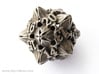 Floral Dice – D20 Spindown Life Counter die 3d printed Plain stainless steel