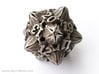 Floral Dice – D20 Spindown Life Counter die 3d printed Plain stainless steel