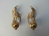 LUX DRACONIS earring pair   3d printed LUX DRACONIS dragon earrings, 3D printed in brass