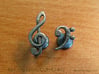 Treble and Bass Clef Cufflinks 3d printed 