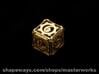 Steampunk d6 3d printed Gold Plated Glossy