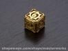 Steampunk d6 3d printed Gold Plated Glossy