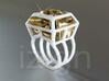 ring06 18 3d printed White Strong & Flexible Polished dressed up with a piece of gold fabric