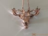 Mistletoe Reindeer Pendant/ Ornament 3d printed Rose gold plated brass (Chain not included)