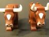 Cow's Longhorns 3d printed Comparison with LEGO(R) horns (right)