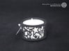 Small tealight holder with Stars  3d printed The photo shows a print made of black strong and flexible incl. silver lacing and a high 8h tealight candle.