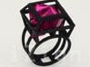 ring06 22 3d printed Black Strong &amp; Flexible dressed up with a pink wrapper (not included)
