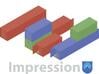 Selection of 12 shippingcontainers 3d printed Impression of a few shipping containers (red type A) (blue and green type B)