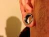 Silver Double Flared Flesh Tunnel Plugs - Pair 3d printed Silver Glossy with aftermarket patina