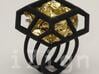 ring08 XL 19 3d printed ring XL black (gold wrapper not included)