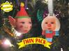 Elf & Snowman baubles twin pack (personalised) 3D  3d printed front view