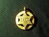 Small 6 point Sheriff's Star Pet Tag  3d printed Shown in optional Gold plated finish
