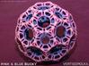 Pink and Blue Bucky 3d printed color sandstone print