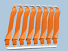 8 Orange Super-Short struts 3d printed 