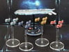 Space fighter A squads (4-6pcs) - Fleet Commander 3d printed Hand-painted Frosted Detail (battleship for scale)