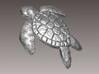 Turtle Pendant or Brooch 3d printed Rendered in silver