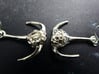 Ceratium Dinoflagellate Earrings 3d printed Ceratium Dinoflagellate Earrings in raw  silverd silver