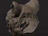 Oni-Tiger Miniature Decorative Noh Mask 3d printed Rear Clay Render of Large Mask Showing Open Back