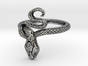 Covetous Silver Serpent Ring 3d printed 