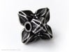 Floral Bead/Charm - Octahedron 3d printed Polished Bronzed-Silver Steel blackened with acrylic ink
