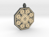 Celtic Spirals Octagonal Pendant  3d printed 