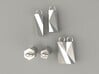 Scutoid Earrings - Mathematical Jewelry 3d printed Computer render of Scutoid earrings in polished silver