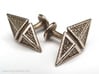 Zendikar Hedron Cufflinks 3d printed The left and right side version of the cufflink in steel