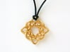 Celtic Compass 3d printed Rear face of the pendant, printed in polished gold steel