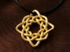 Celtic Compass 3d printed Pendant printed in polished gold steel