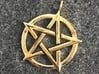 Pentagram Pendant 3d printed Pentacle pendant in polished brass
